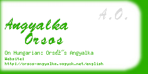 angyalka orsos business card